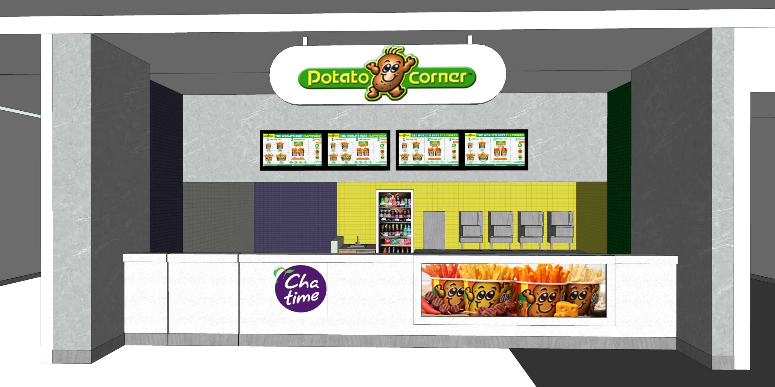 Potato Corner + Cha Time – Kingsway Mall